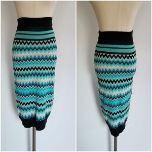 7th Avenue New YorkCompany, Green Chevron Skirt, S